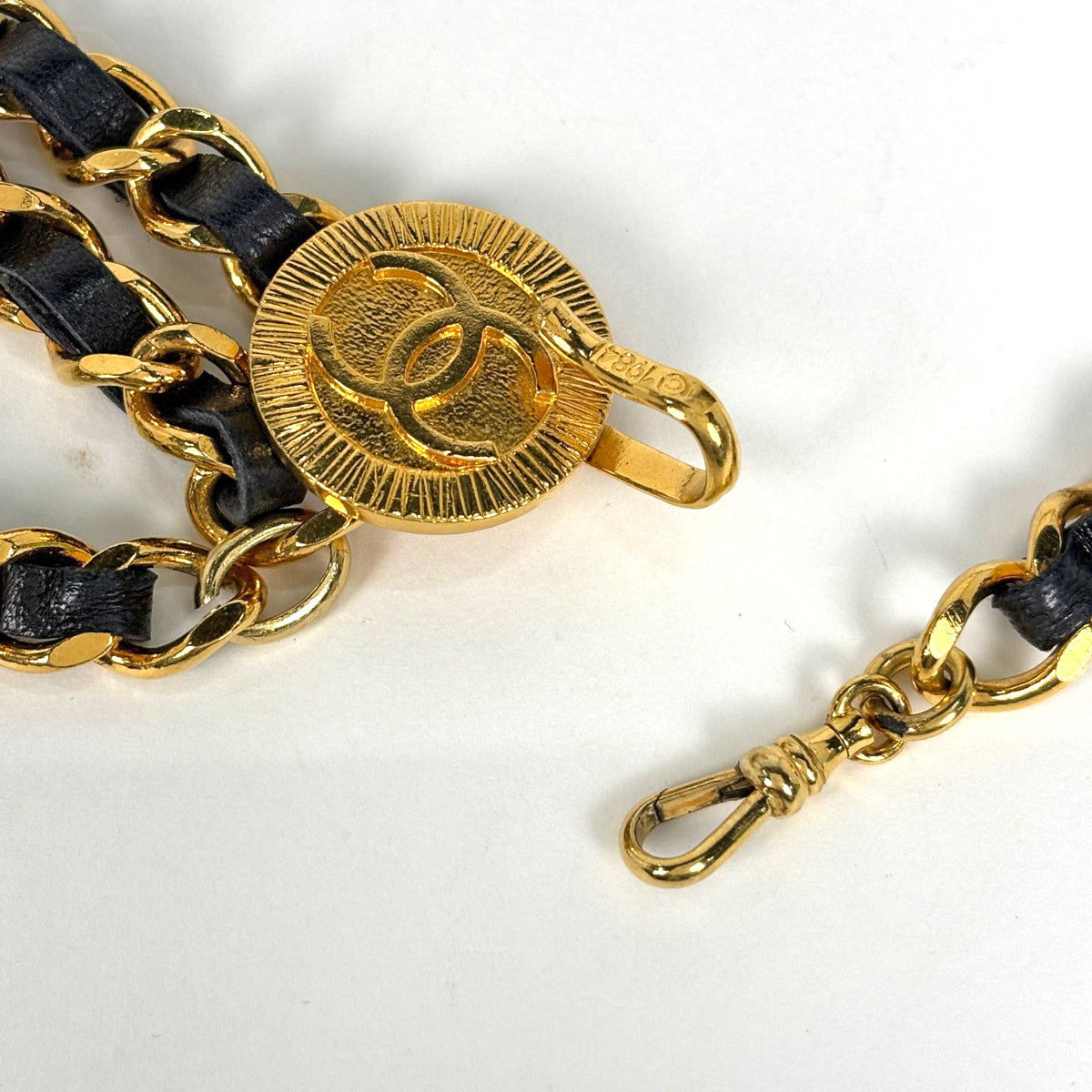 シャネル ココマーク チェーン ベルト GP レザー レディース ブランド