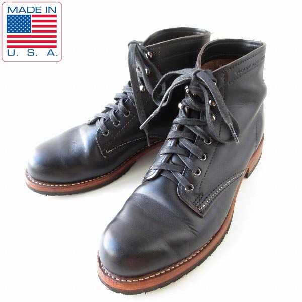 USA製/WOLVERINE/ウルバリン/1000マイル/ブーツ/黒【9D/27cm】プレーン