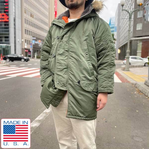 90s USA製 Golden Fleece N-3B フライトジャケット S程度 緑系