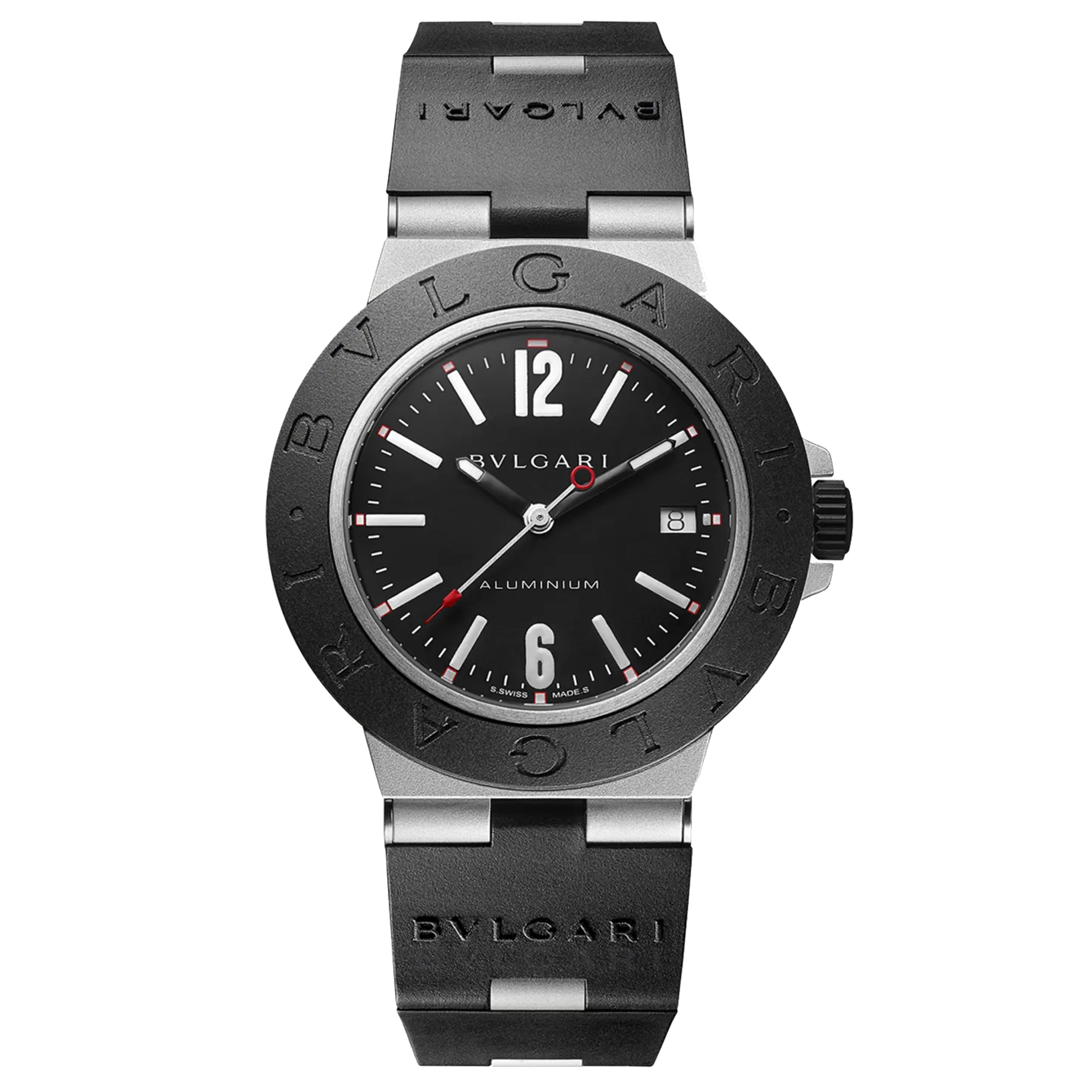 Bulgari Aluminium Watch, 40mm Black Dial, 103445 | Burdeen's Jewelry