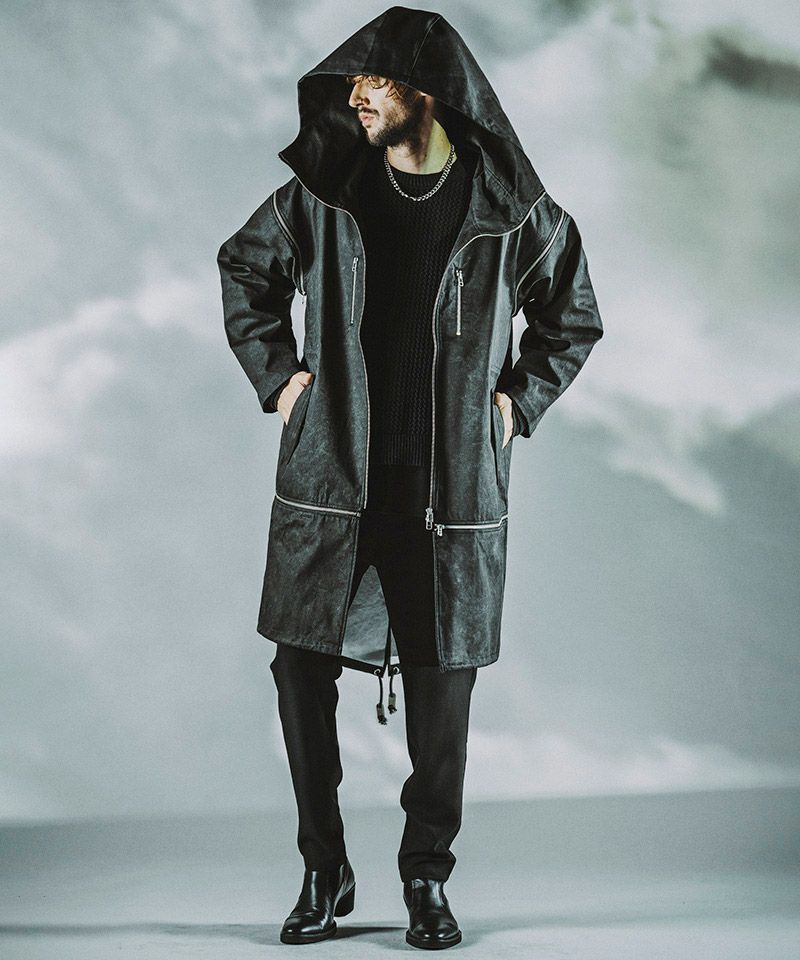 70%OFF【NO ID.(ノーアイディー)】ﾏﾙﾁｳｪｲBIGﾌｰﾄﾞﾓｯｽﾞｺｰﾄ(454006-668C