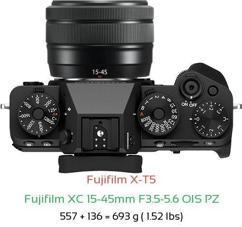 Fujifilm X-T5 Camera and Fujifilm XC 15-45mm F3.5-5.6 OIS PZ Lens