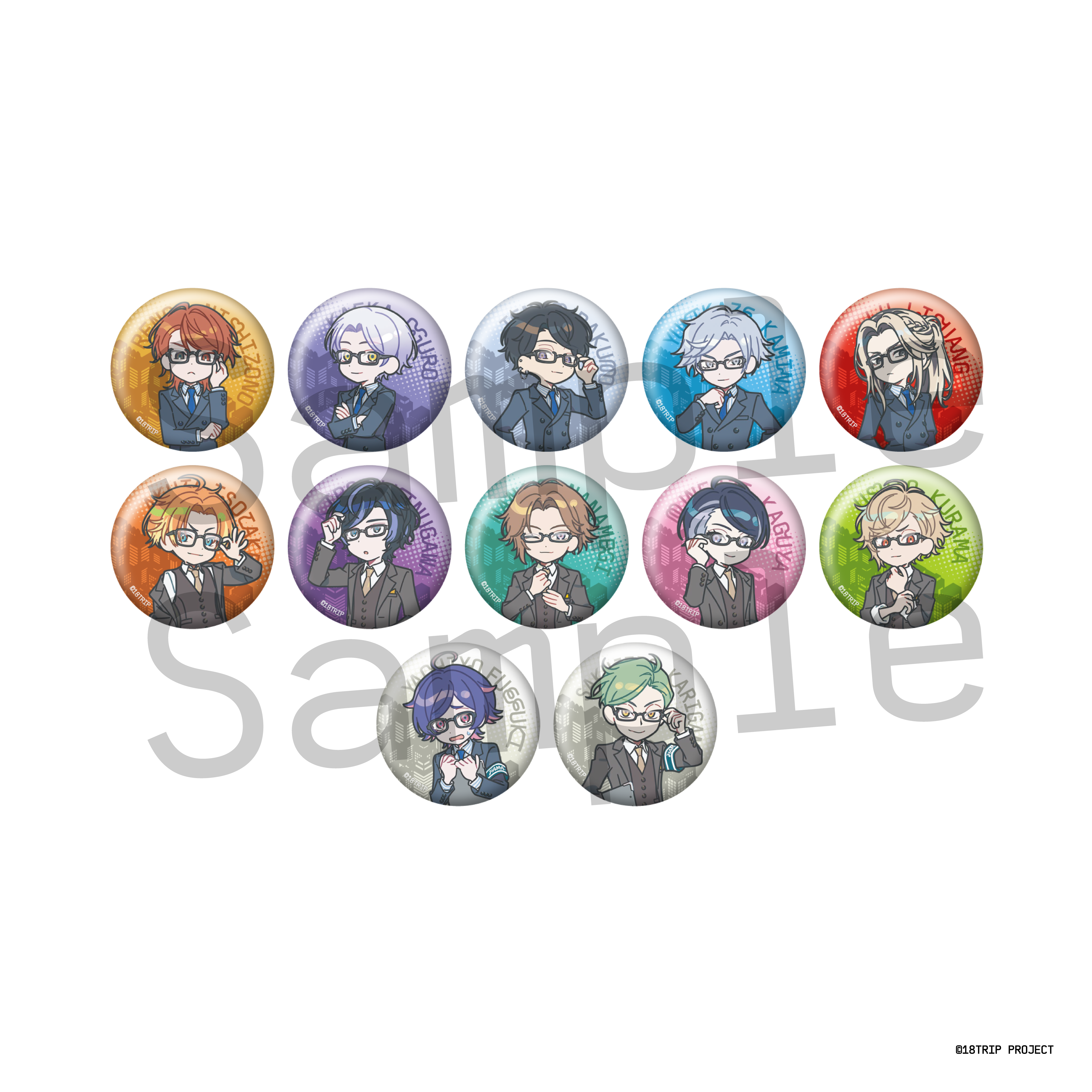 二次販売】ミニキャラ缶バッジ／朝班・昼班【ランダム12種】(18TRIP