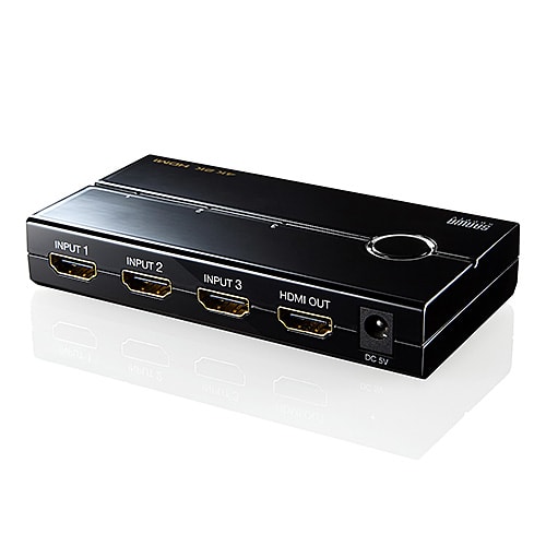 HDMIセレクター 3入力 1出力 4K/30Hz リモコン付き 自動切り替えなし