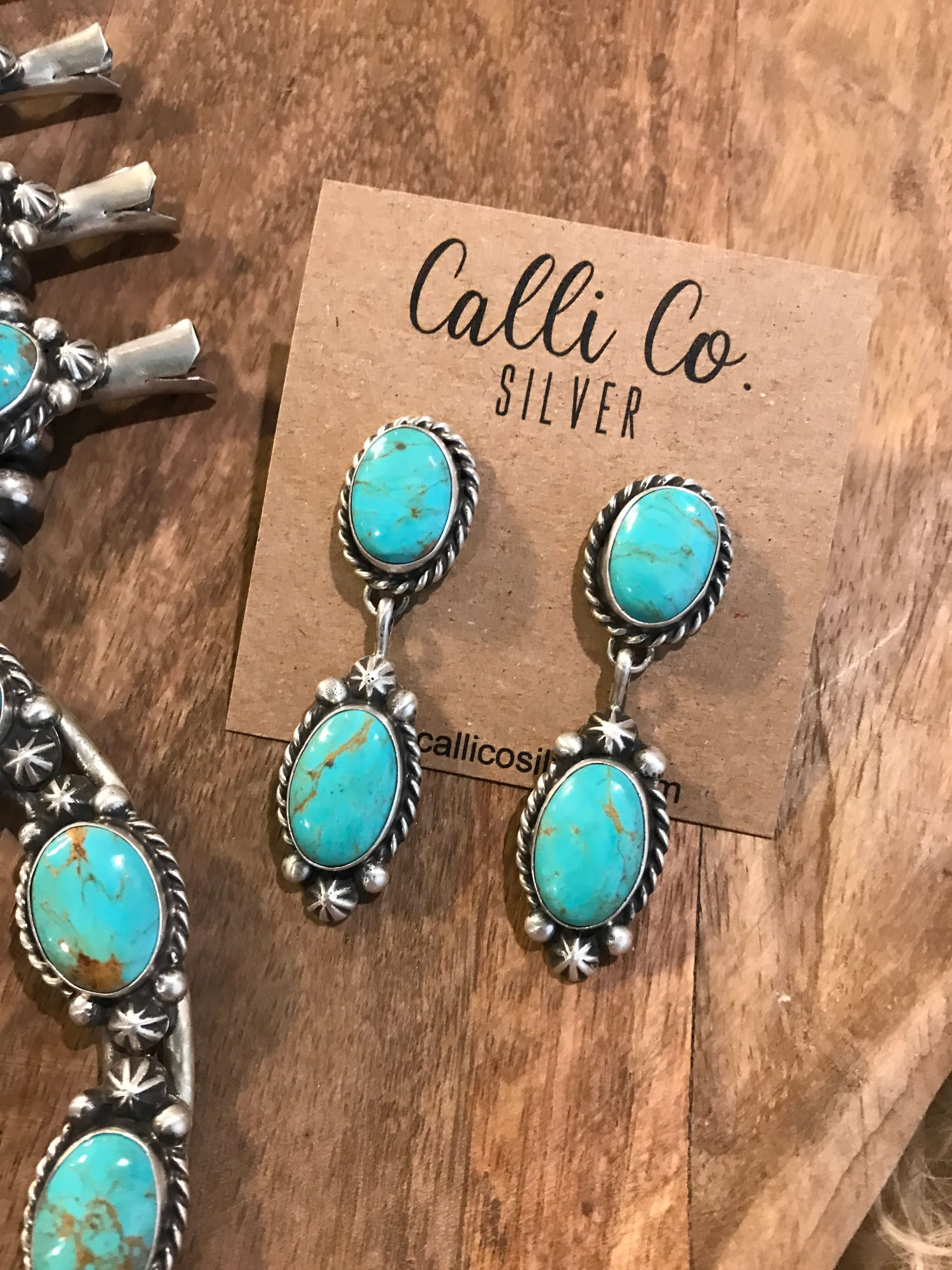 Navajo Handmade Squash Blossom Necklace Set | Calli Co Silver