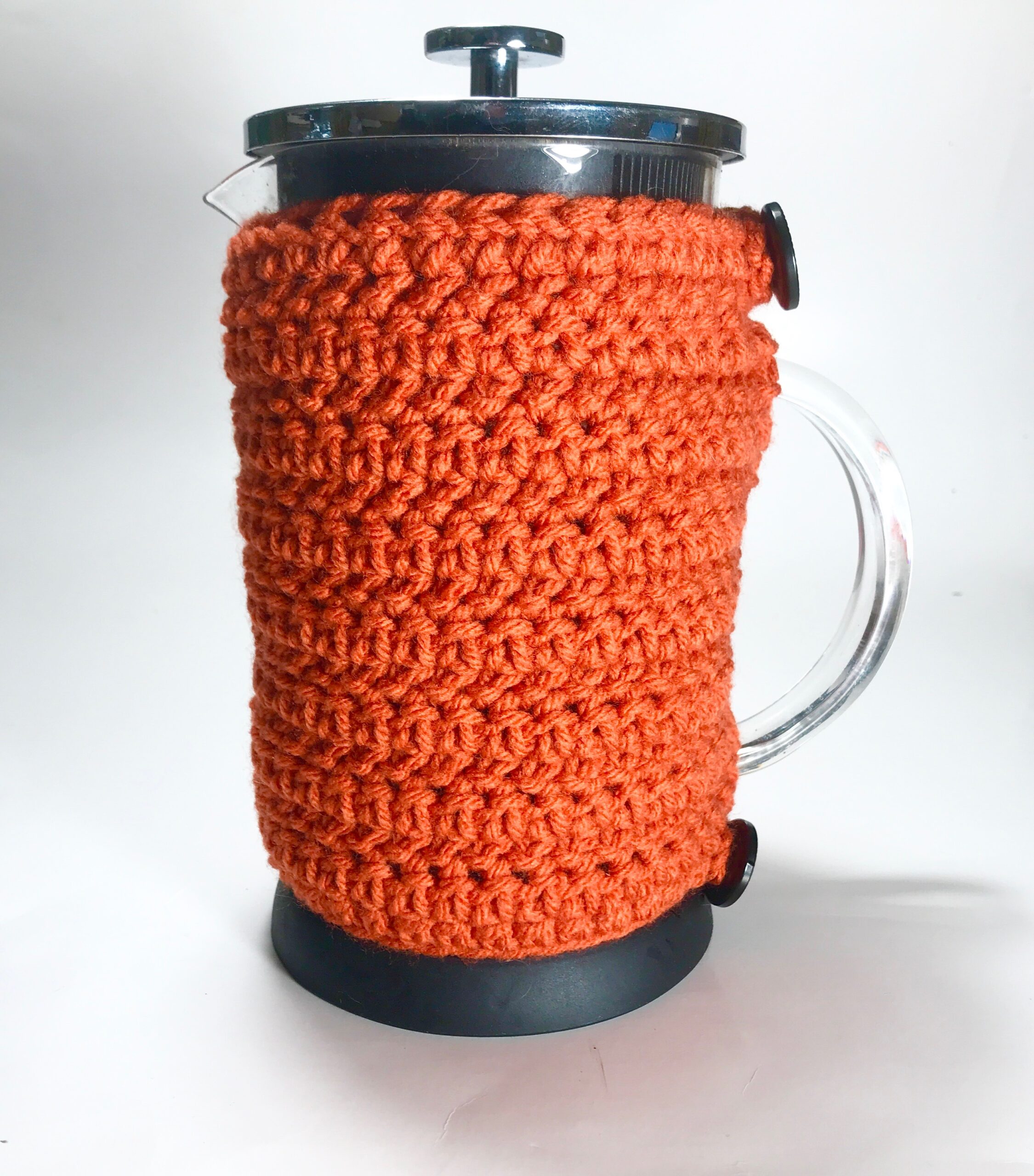 Herringbone French Press Cozy Crochet Pattern Free - Carroway Crochet