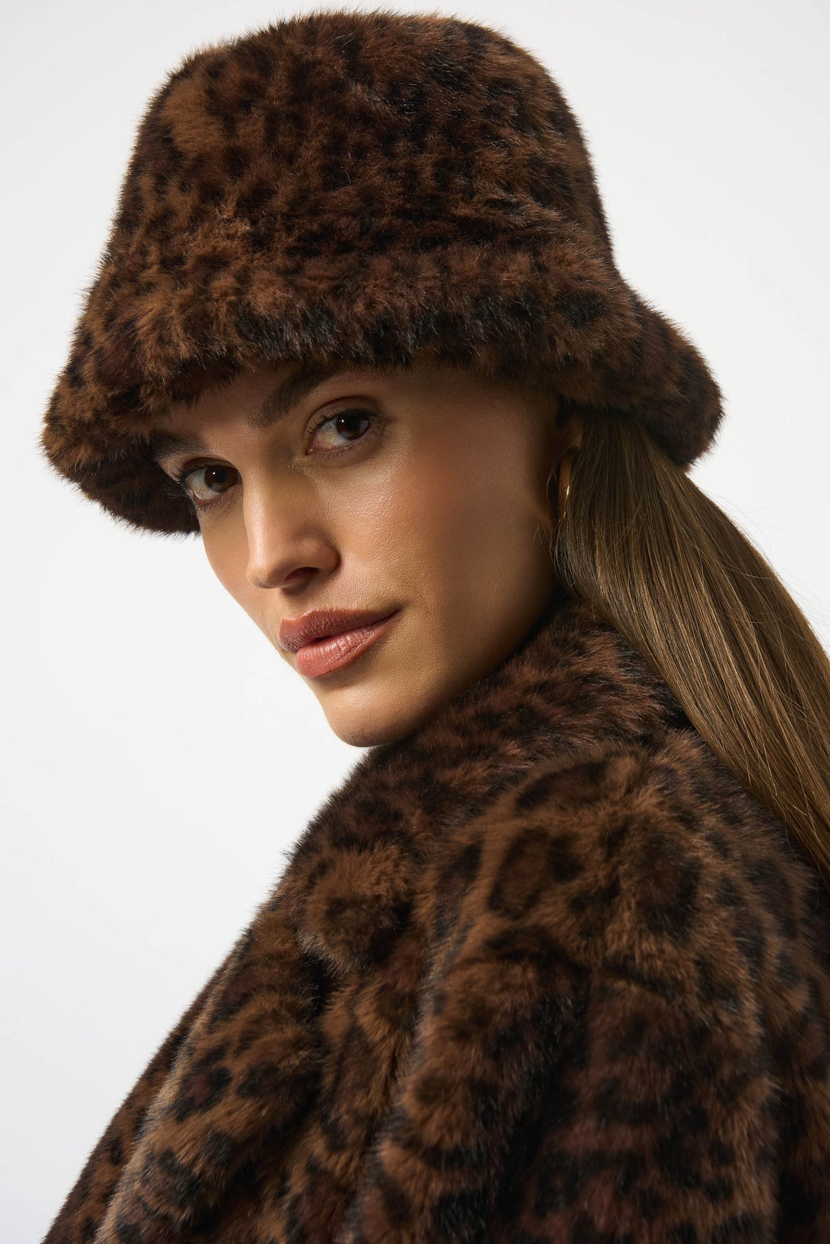Leopard Print Faux Fur Bucket Hat | Cathy Allan Ladieswear