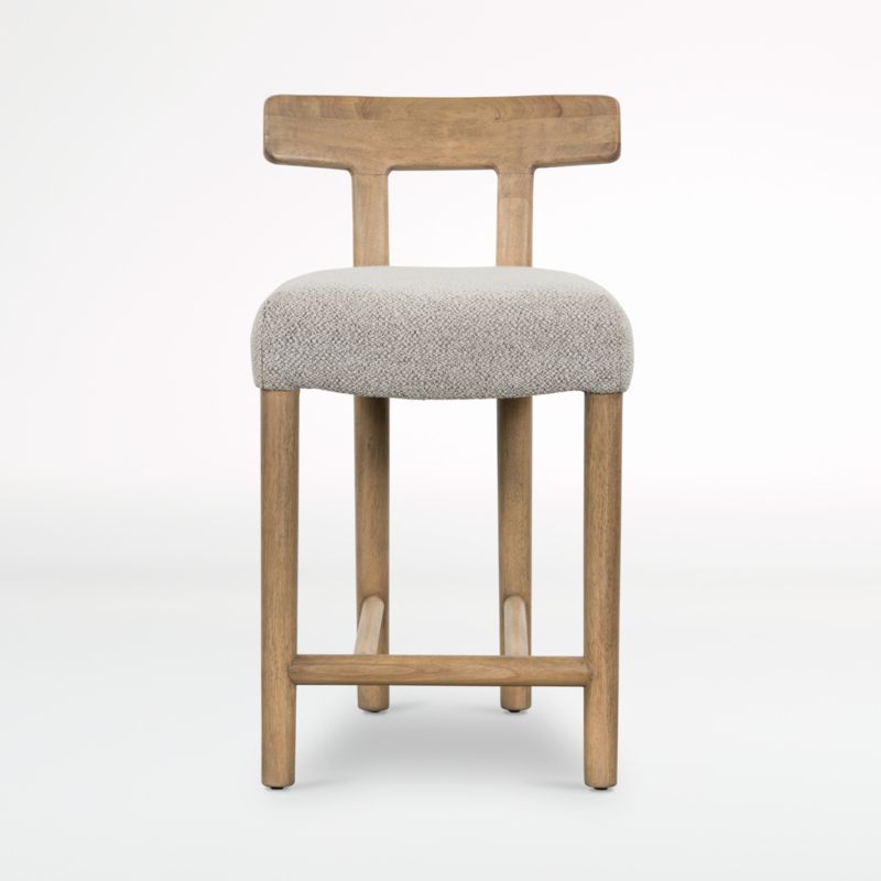 Ziady Brunswick Pebble Upholstered Wood Counter Stool + Reviews