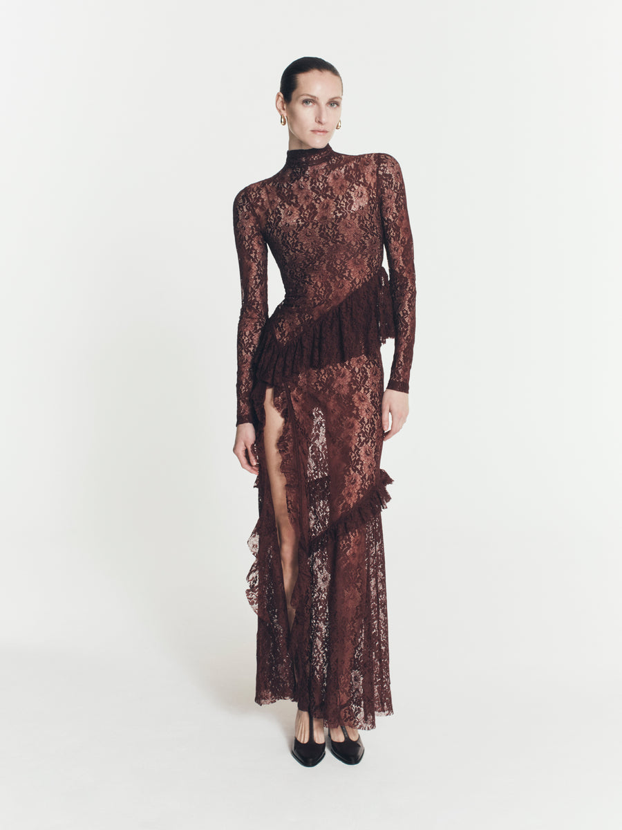 SWIRLING TRIM LACE DRESS – CEKETTE