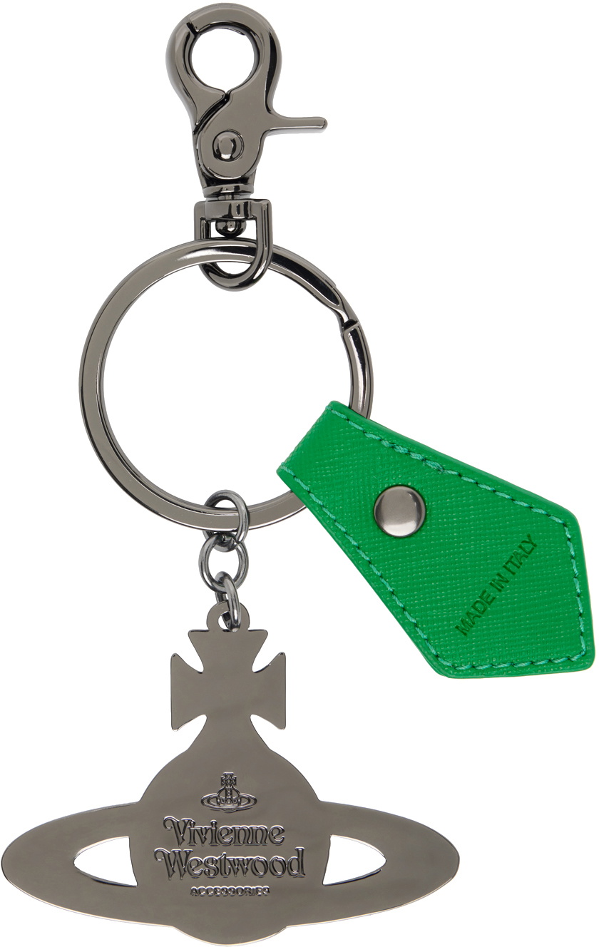 Vivienne Westwood Gunmetal Hammered Orb Keychain Vivienne Westwood