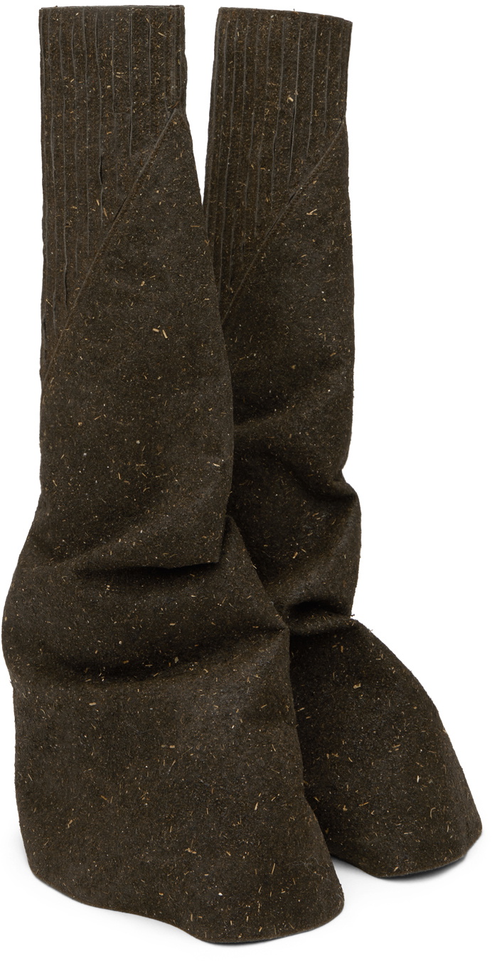 Rick Owens DRKSHDW Brown Fetish Boots Rick Owens Drkshdw