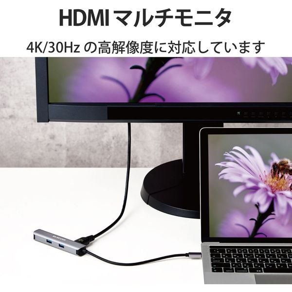 ドッキングステーション タイプC ハブ HDMI USBポート×3 LAN USBハブ