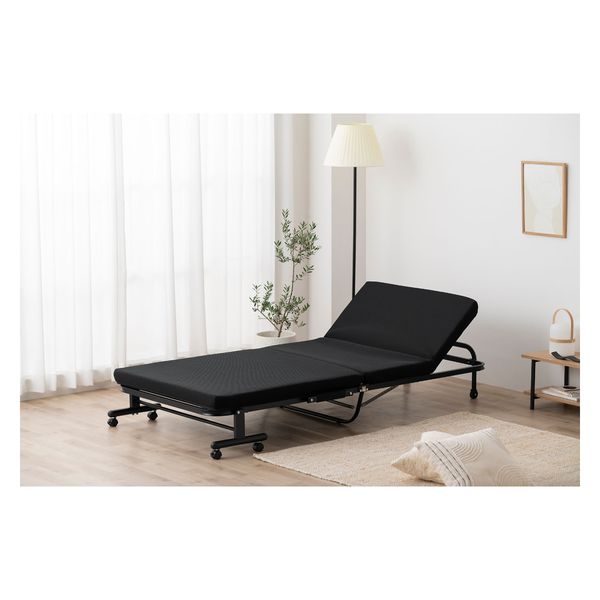 アイリスオーヤマ 折りたたみベッド OTB-KRR ブラック 1台（直送品