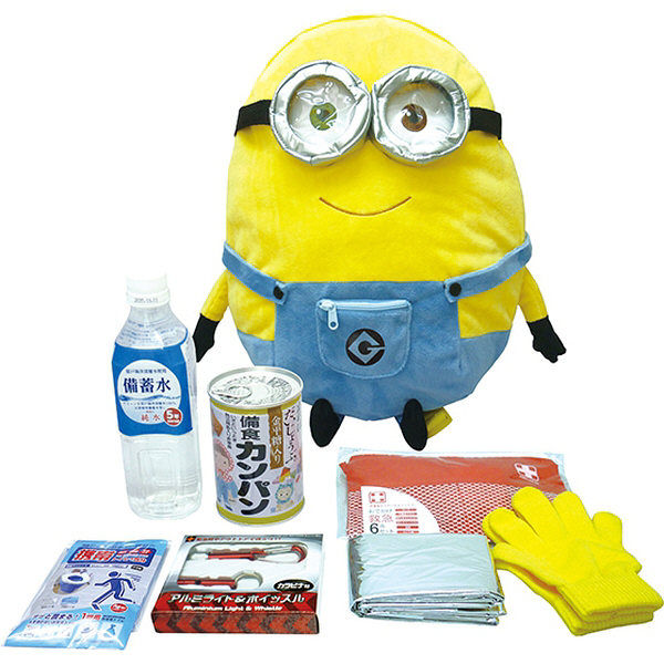 ブレイン ミニオンぬいぐるみリュック&防災12点セット BR-981 1包（4