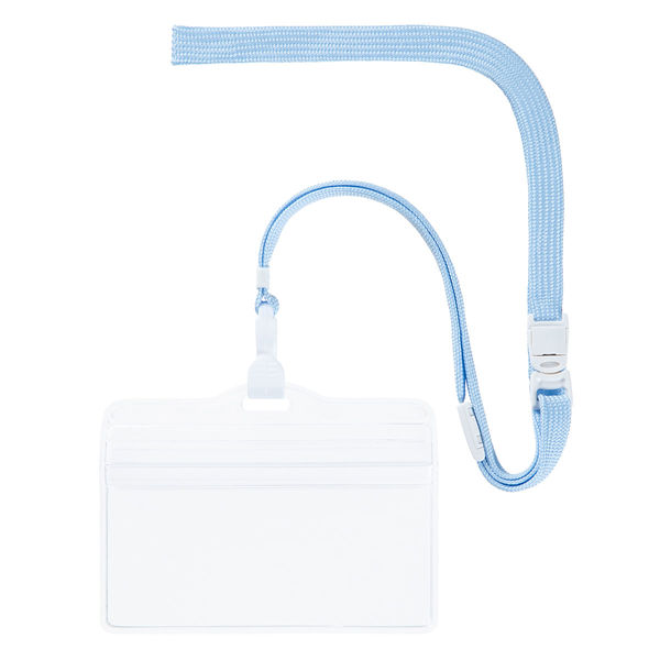ストラップ付名札 チャック式 パステルブルー 300組 HEROES オリジナル