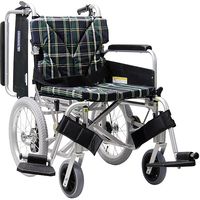 カワムラサイクル アルミ介助車いす A11_紫チェック KA816-40B-LO