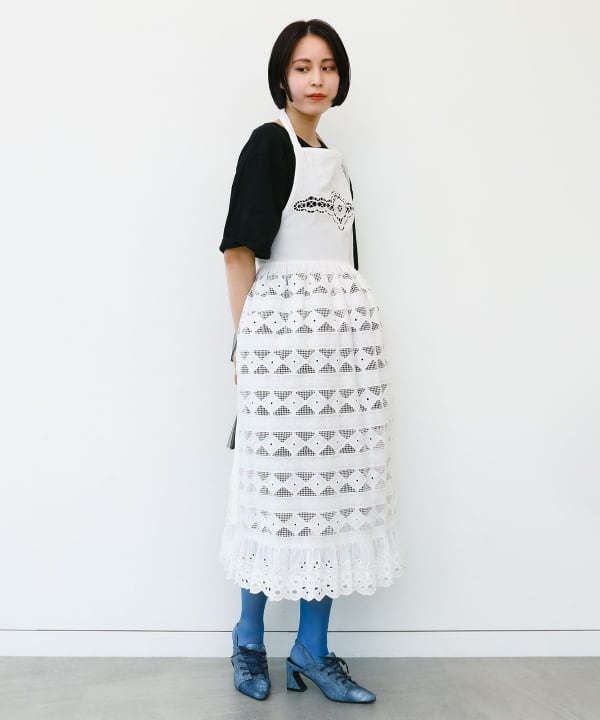 DEAN & DELUCA ホワイト プリーツエプロン DEAN & DELUCA ホワイト