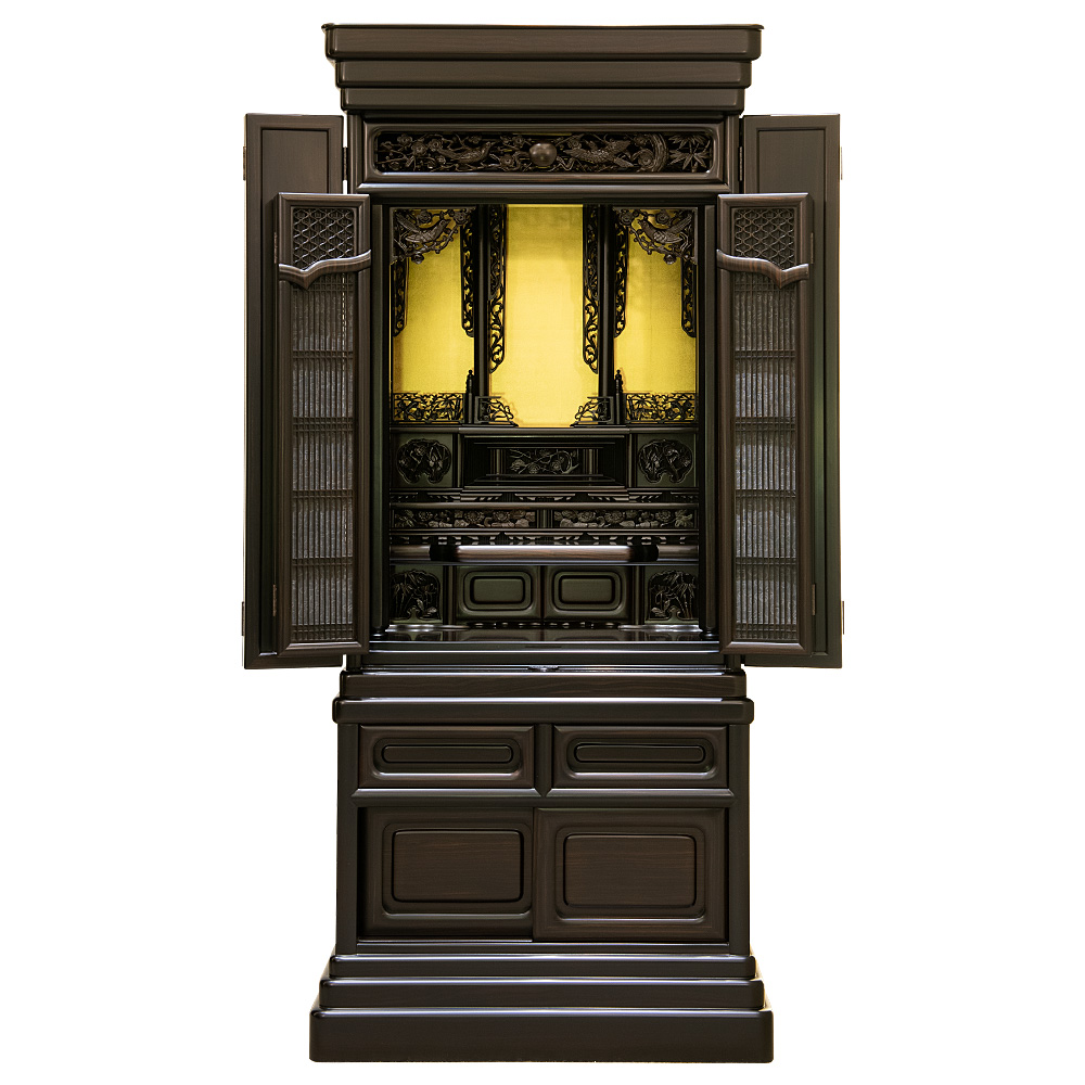 唐木仏壇 No.26 本黒檀仏壇 台付き型 床置き 伝統工芸仏壇 | 東京 浅草