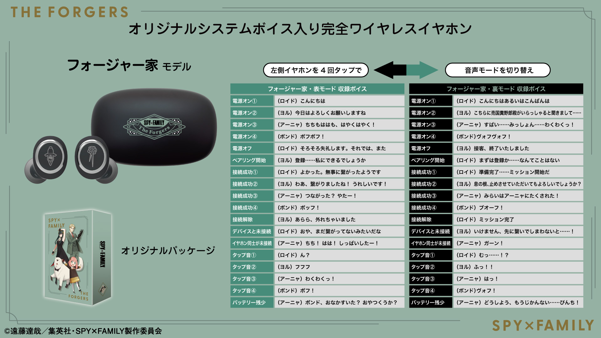 TVアニメ 『SPY×FAMILY』 新規録り下ろしボイス搭載ワイヤレスイヤホン
