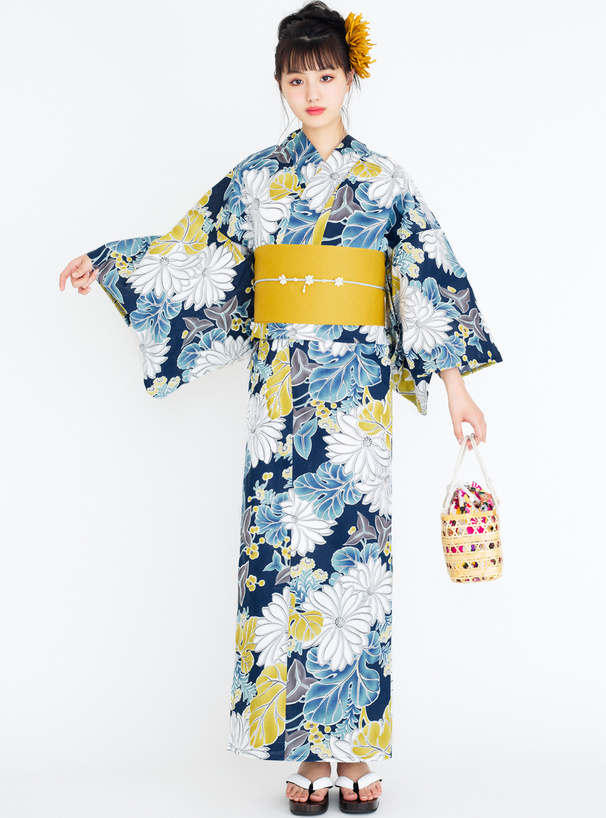 水彩菊浴衣セット[gi1218] | レディースファッション通販のグレイル