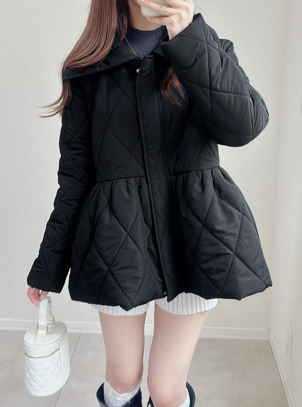 キルティングペプラムジャケット[kd88] | レディースファッション通販