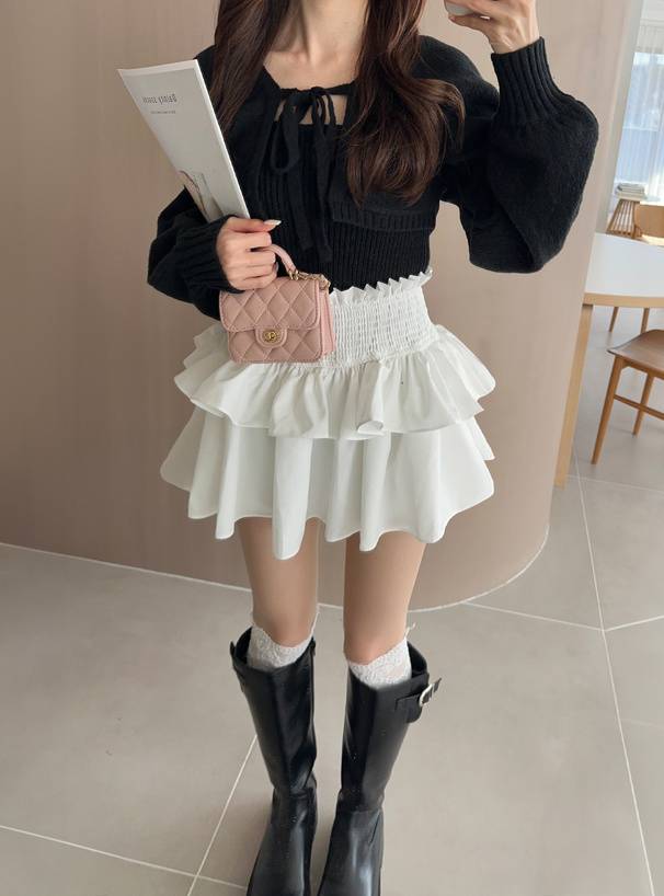 クロップド丈カーディガン×キャミソールニットアンサンブル[k9255d