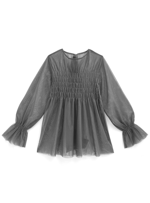 チュールシャーリングトップス[on251] | レディースファッション通販の