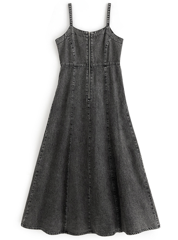 ハーフジップフレアデニムキャミワンピース[on237] | レディース