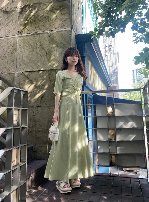 マルチWayトップス×キャミワンピースチェック柄セットアップ[tu712