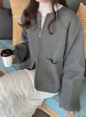 ダブルジップポケットニットカーディガン[kz471] | レディース