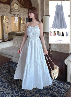 フリージア バックリボンティアードキャミワンピース[tu1267