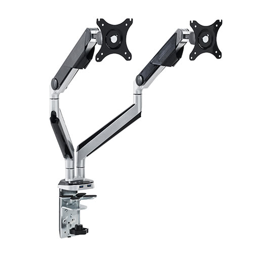 デュアルモニターアーム（2画面・USB3.0ポート×2搭載・水平垂直3関節