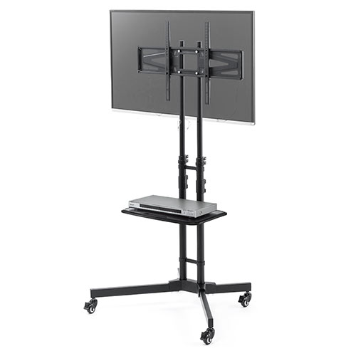 テレビスタンド｜会議用・ハイタイプ・キャスター・棚付き・65インチ対応