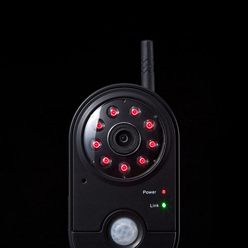 防犯カメラ＆モニターセット（ワイヤレス・2台カメラセット・SDカード