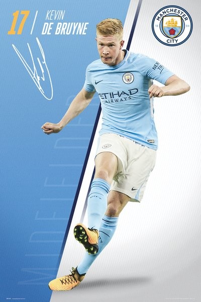 Poster Manchester City - De Bruyne 17/18 | Wall Art | 3+1 FREE