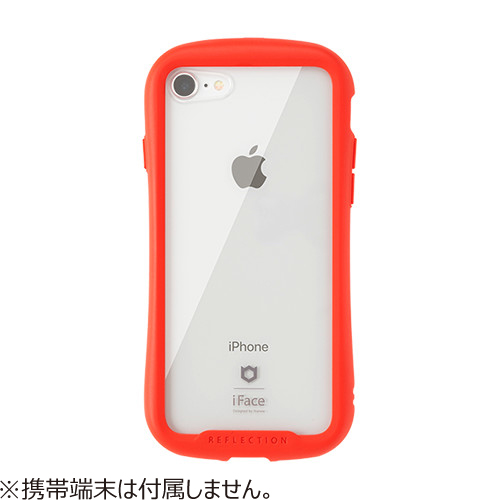 iPhone8／7】iFace Reflection 強化ガラスクリアケース レッド