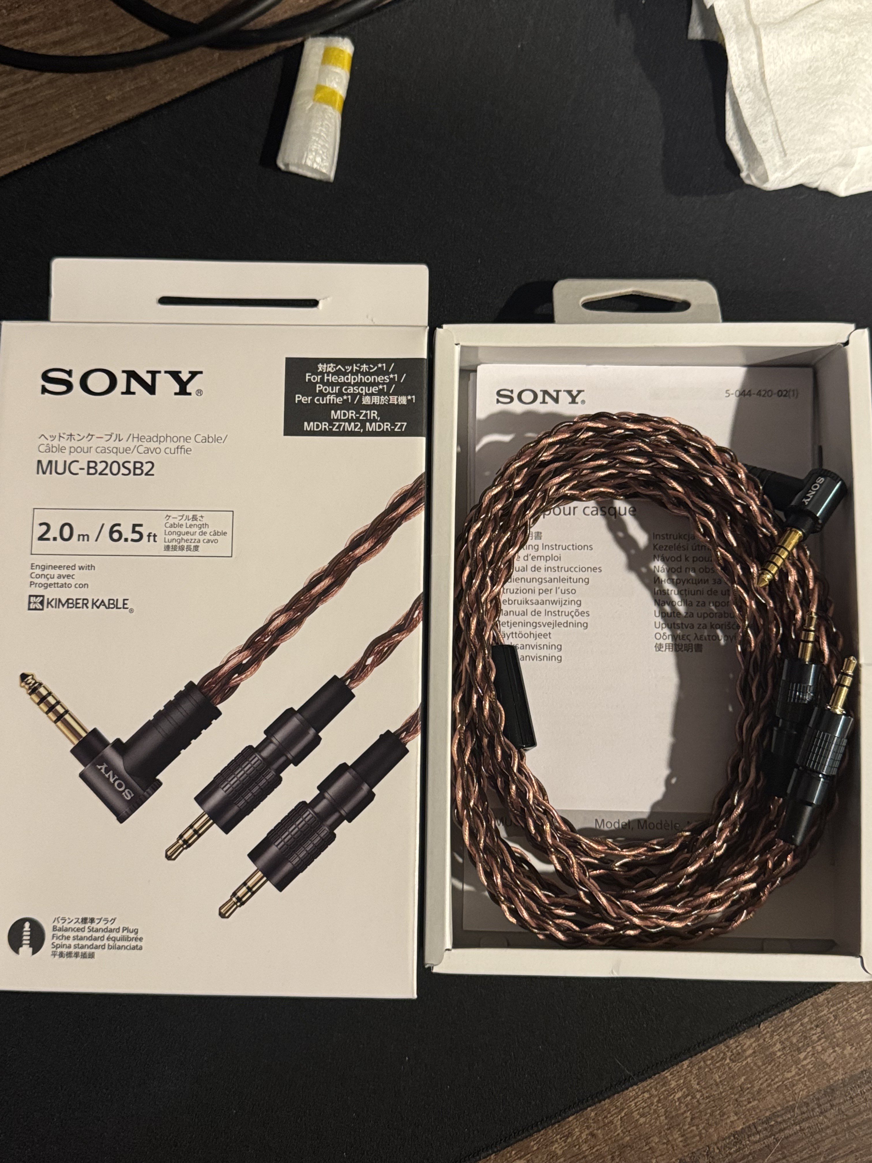 Sold: Sony Kimber cable for MDR-Z1R/ Z7 - MUC-B20SB2 | Headphone