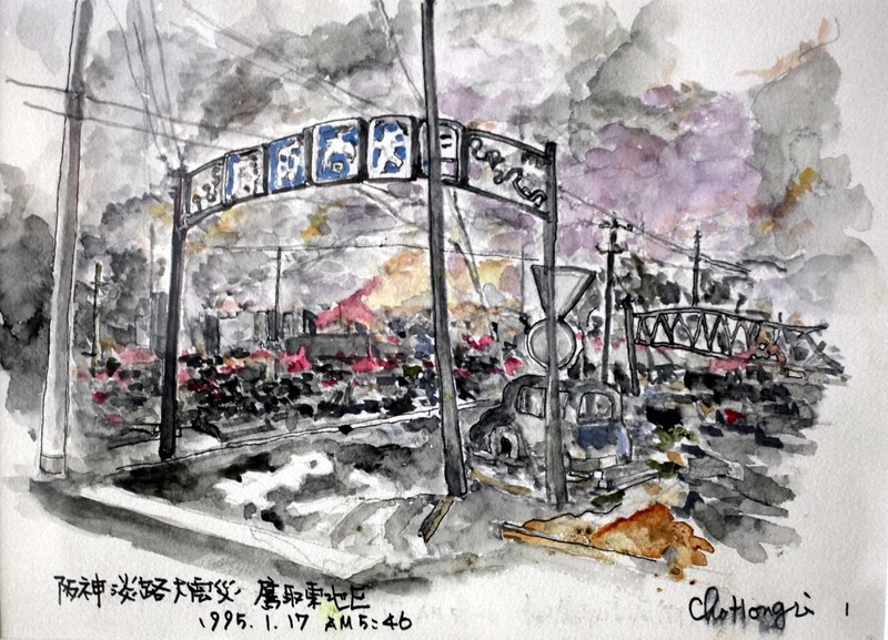 震災きっかけに被災地支援 各地の住民救った建築士の風景画 | 毎日新聞