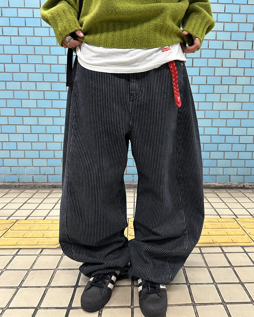 ストライプワイドコットンパンツ | ファッション通販サイト NUGU