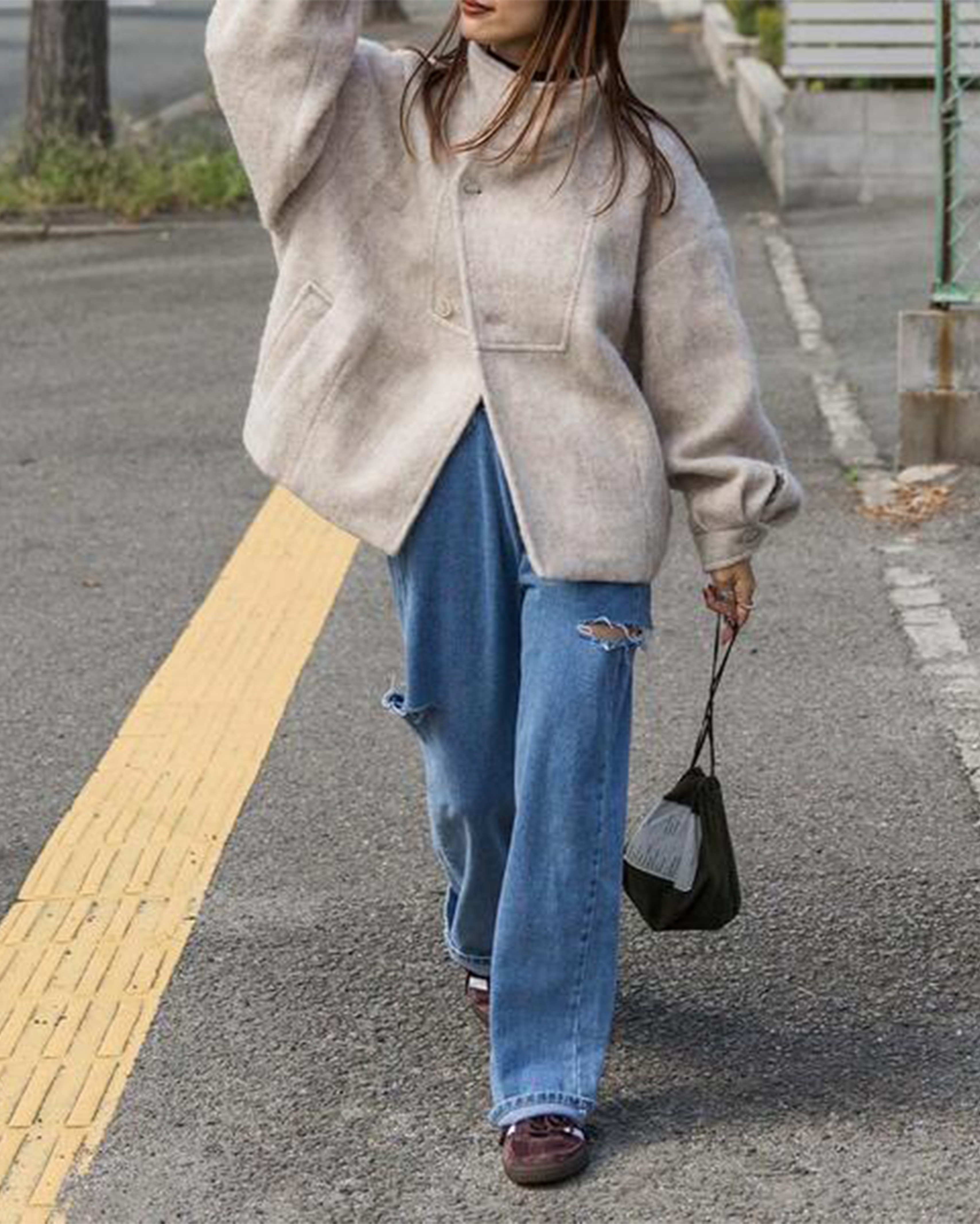 21回再販](ORIGINAL) モヘアライクハーフジャケット | ファッション