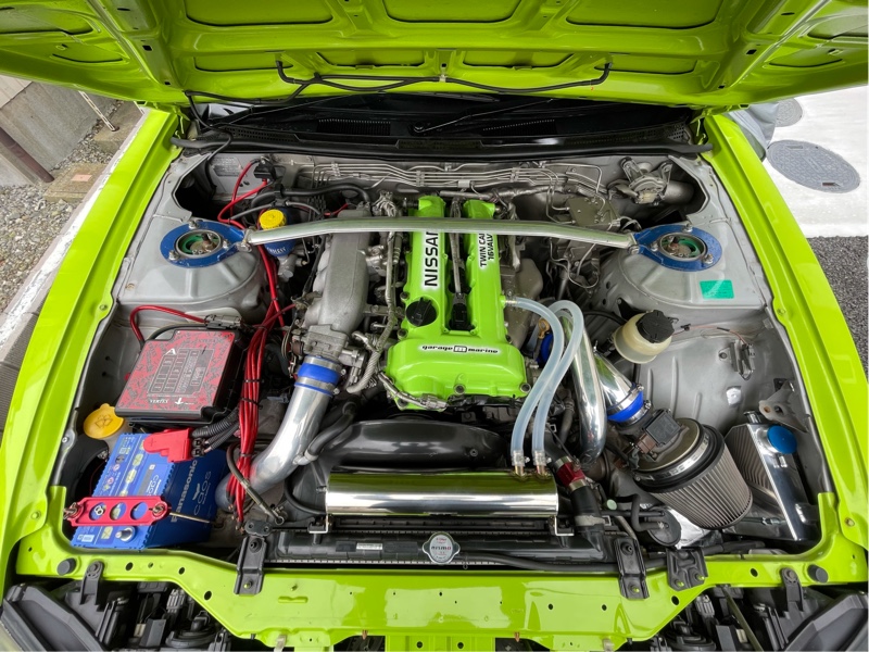 GPスポーツ製レーシングオイルキャッチタンク取り付け（日産 シルビア