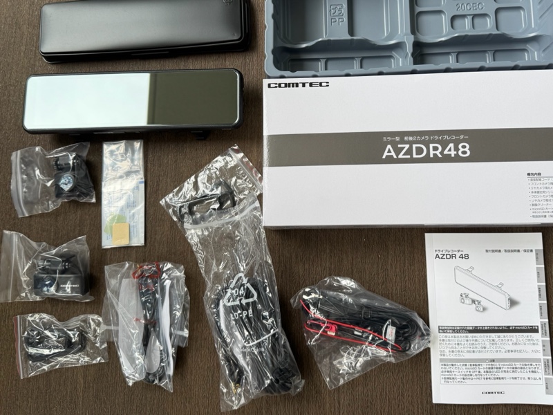 コムテック ミラー型ドライブレコーダー AZDR48 取り付け（ホンダ