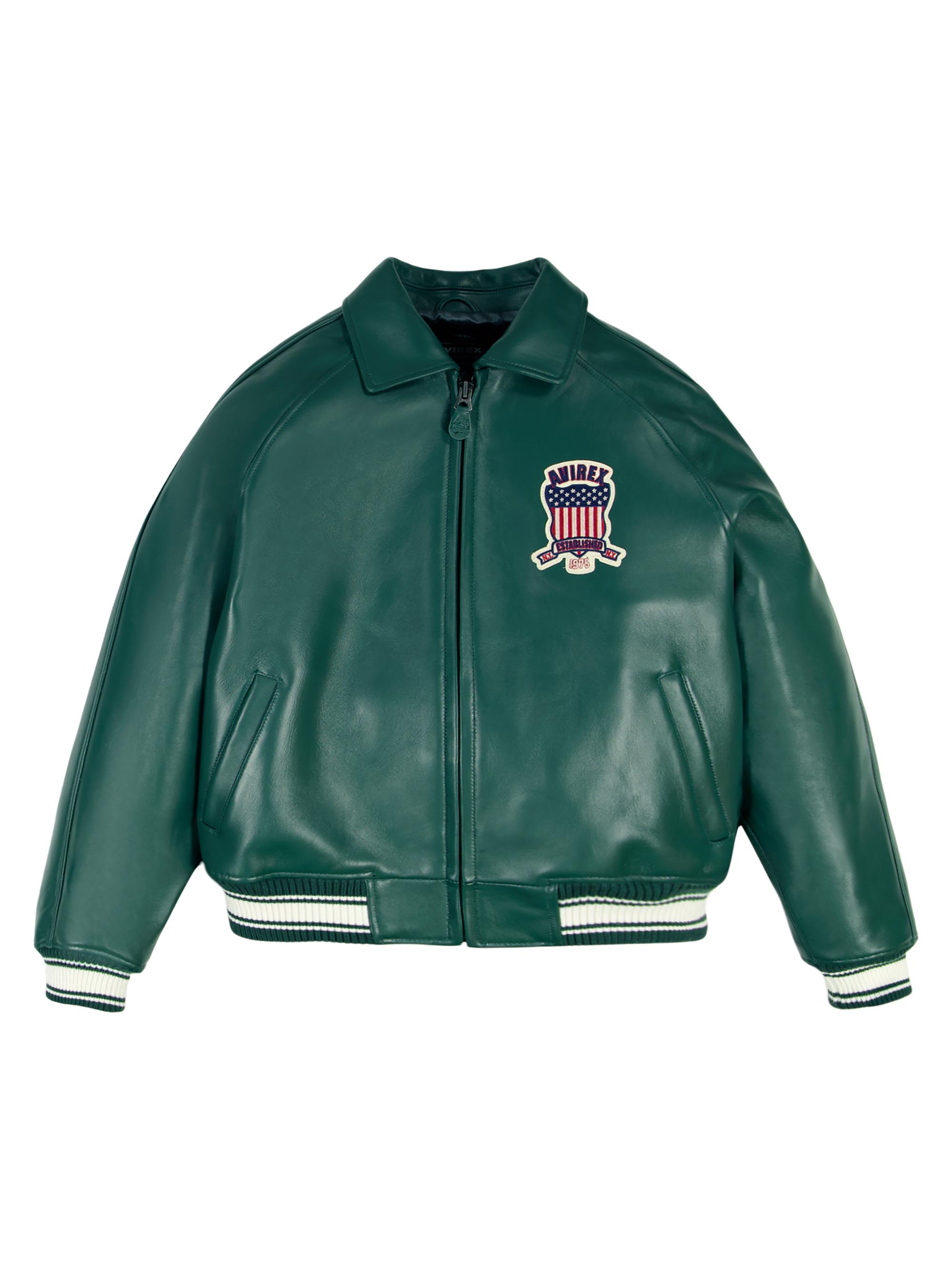 Avirex Black Icon Leather Bomber Jacket | Saks Fifth Avenue