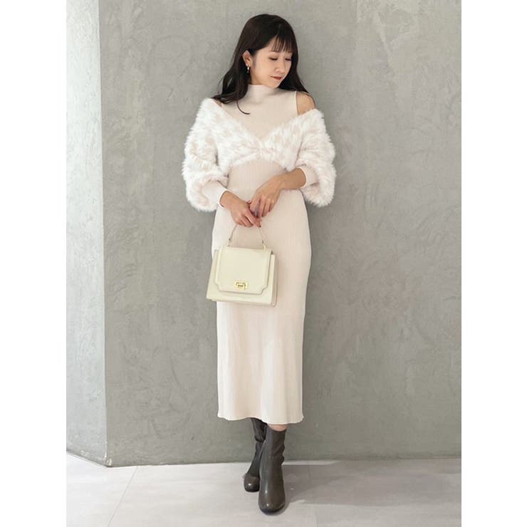 2WAYジャガードカーデドッキングニットワンピース[品番：MKSW0056428