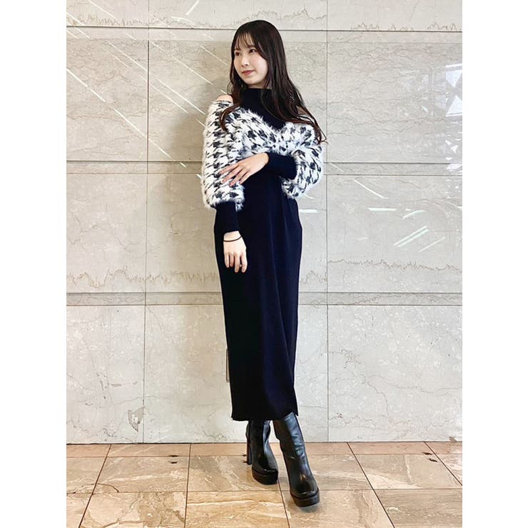 2WAYジャガードカーデドッキングニットワンピース[品番：MKSW0056428