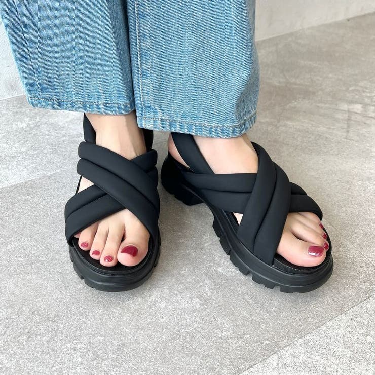 ORiental TRaffic】クロスベルト厚底サンダル/41243[品番：ORTS0008729