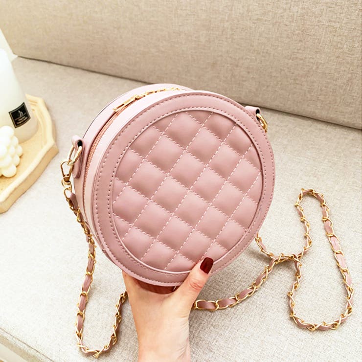 キルティング チェーンベルト サークルショルダーバッグ[品番