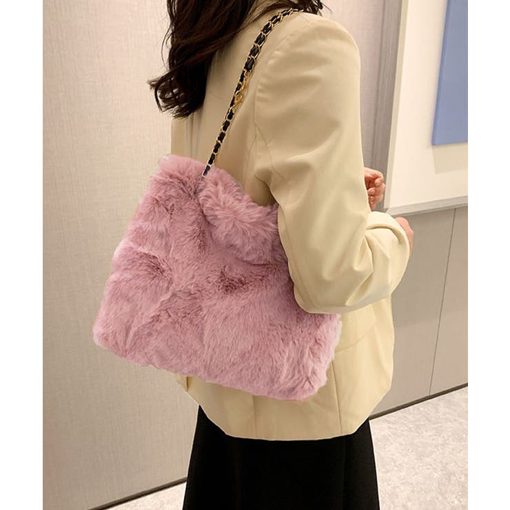 ファーバッグ 大容量 チェーンバッグ韓国[品番：AGCW0005267