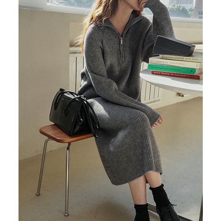 ニットワンピース ロング 長袖[品番：KH000014437]｜VIVID LADY