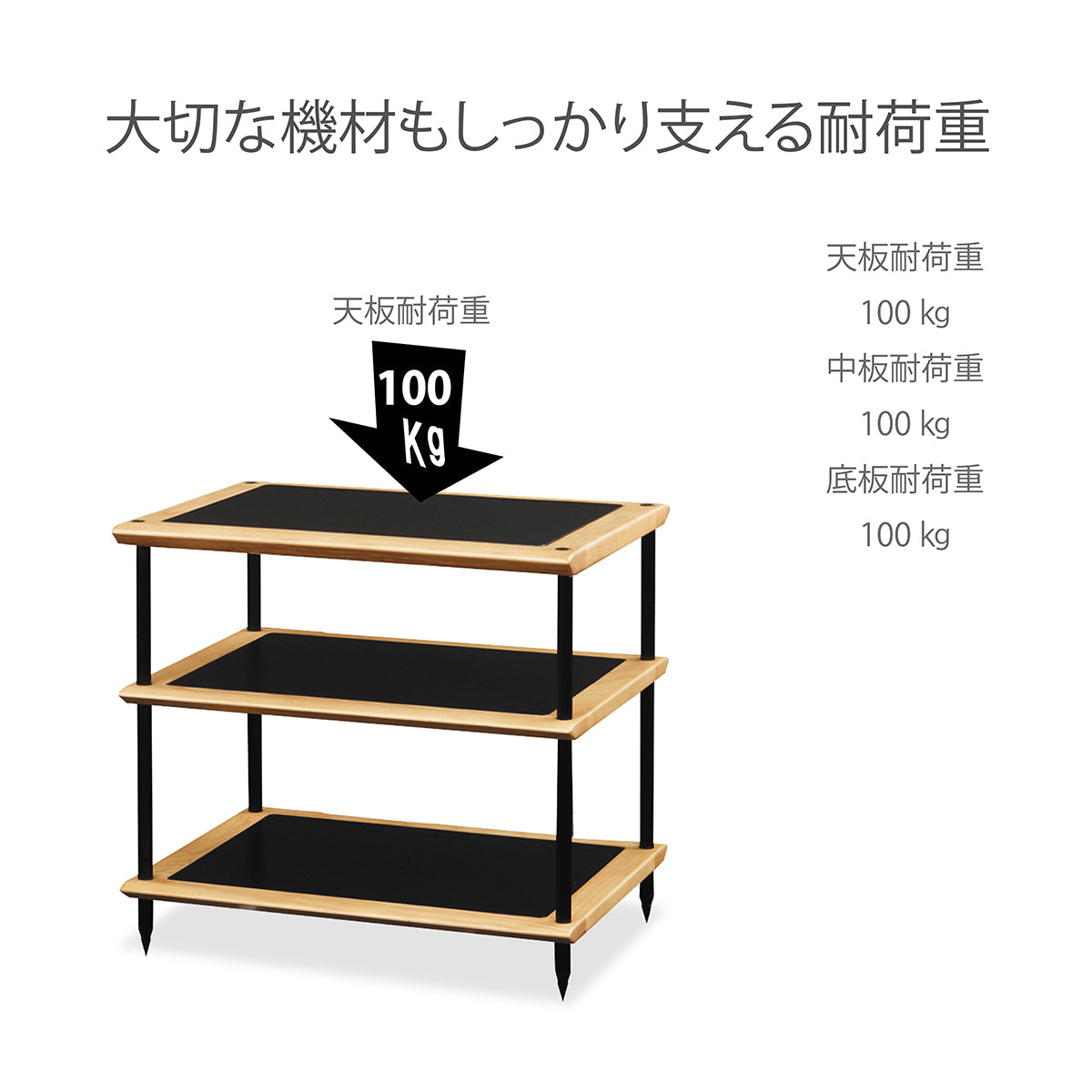 SN-2060 オーディオラック3段 幅60㎝｜製品一覧｜オーディオラック